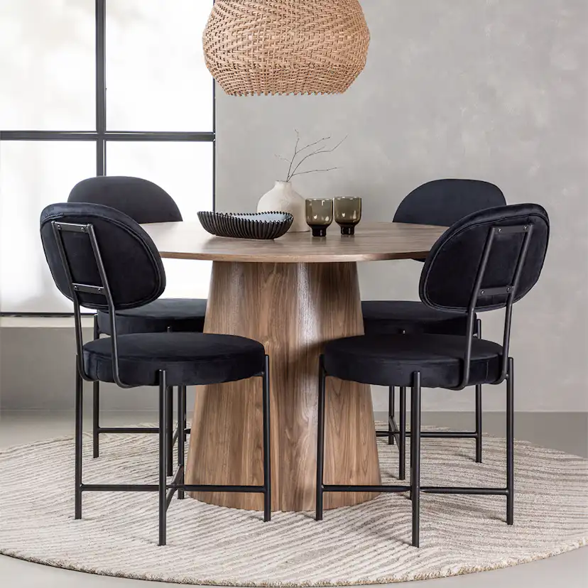 Matgrupp Venture Home Lanzo Runt Matbord Ø120 cm & 6 Stella Stolar