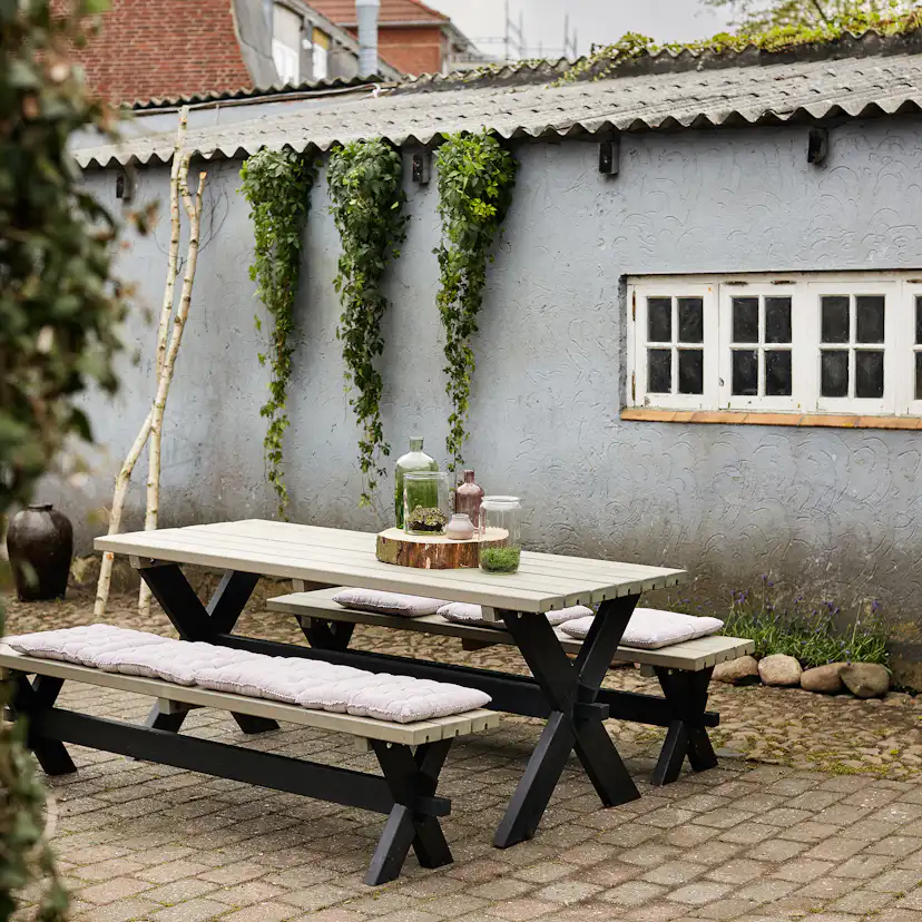 Träbord Utomhus PLUS Nostalgi Gråbrun/Svart i Furu