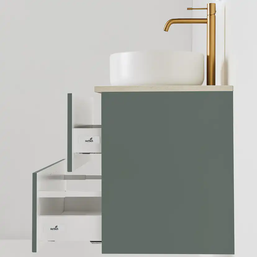 Tvättställsskåp Hafa Haze 2 Lådor med Bänkskiva och Handfat