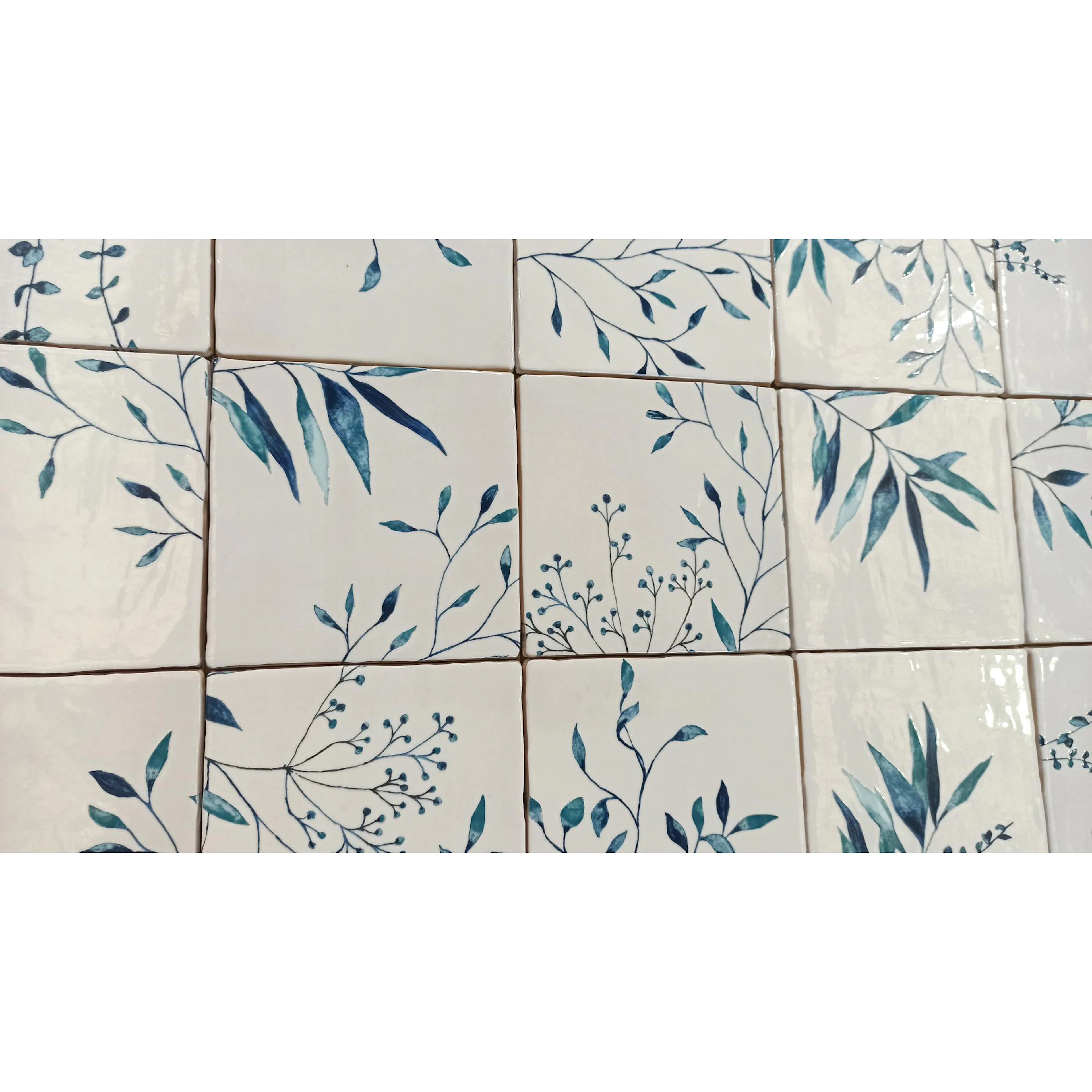 Kakel Lhådös Olivia dekor Blå 15x15