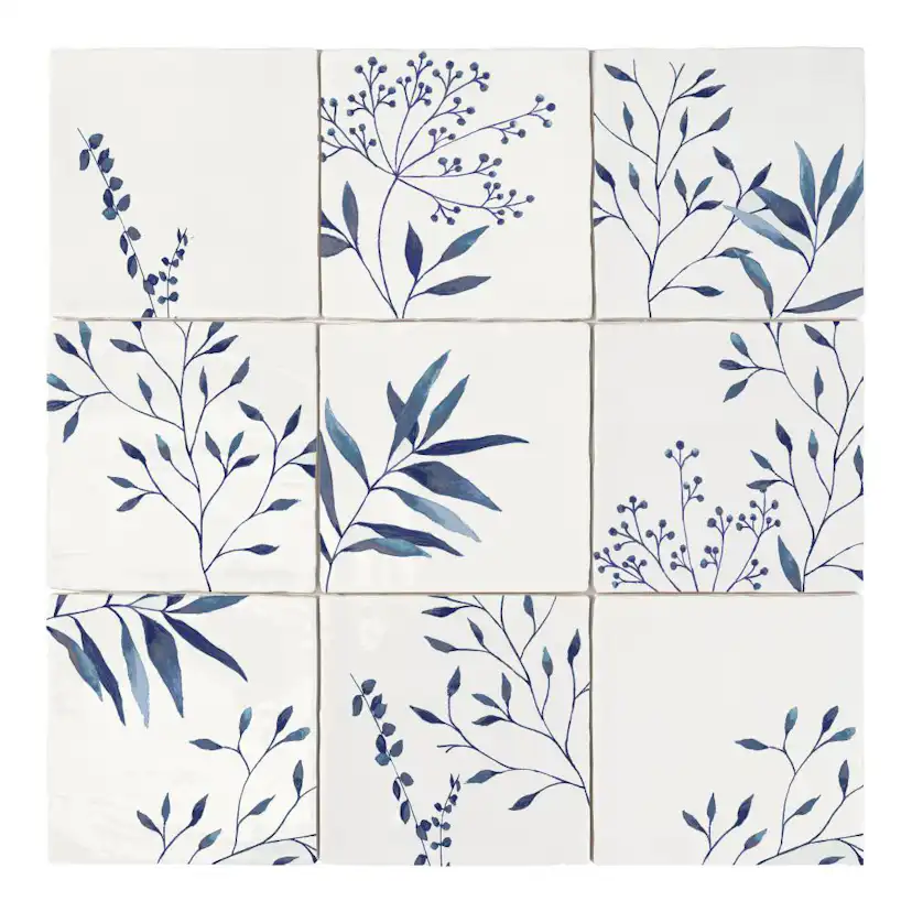 Kakel Lhådös Olivia dekor Blå 15x15