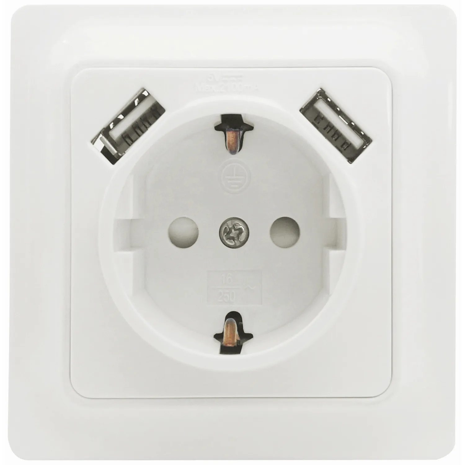 Vägguttag Malmbergs Gamma 1-Väg + 2Xusb med Skruvanslutning