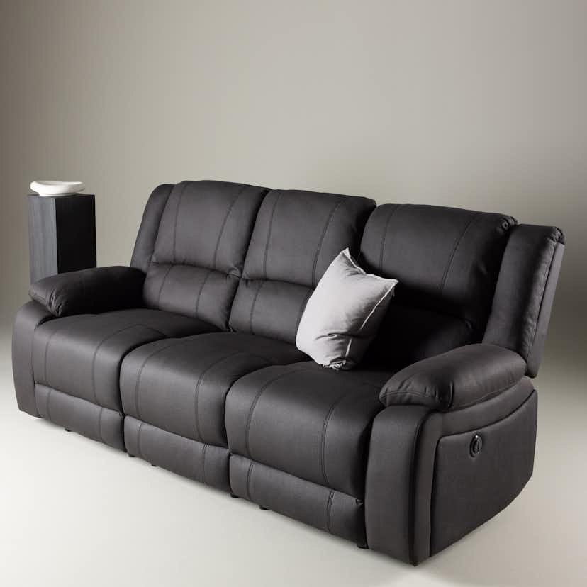 Soffa Venture Home Singapore Svart 3-Sits Reclinersoffa i Polyester
