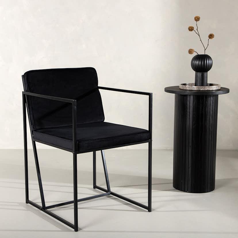 Matstol Venture Home Richmond Svart Sammetsklädd Stol 2 st