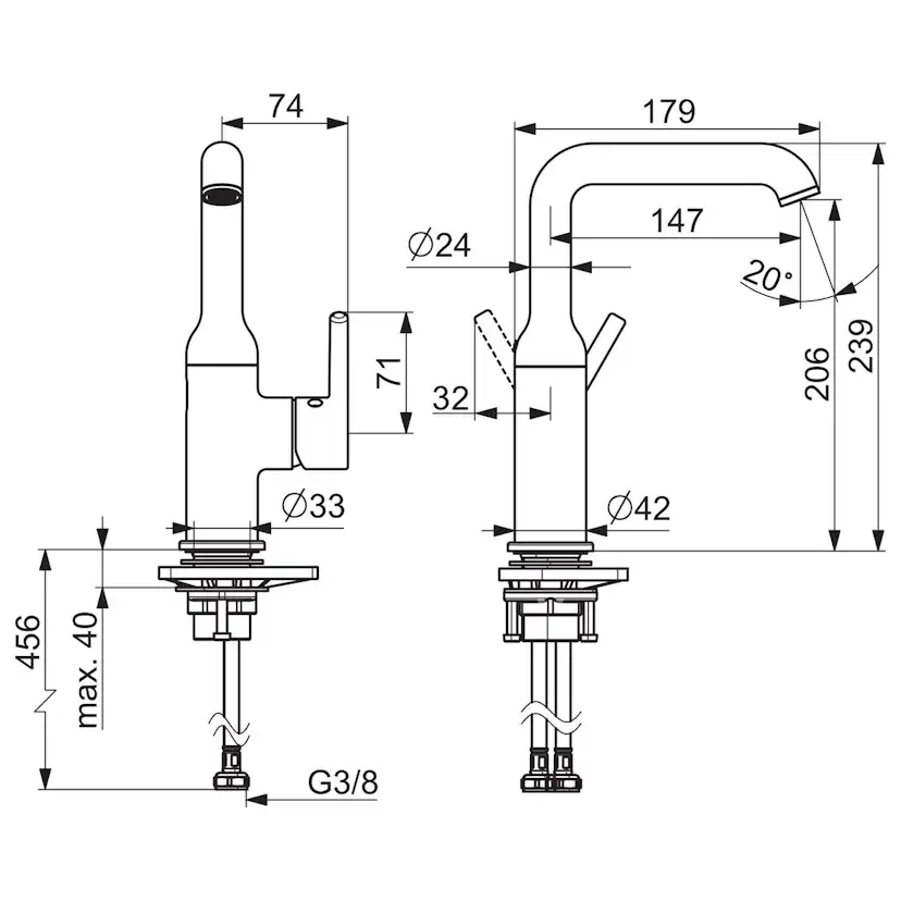 Tvättställsblandare Oras Optima Style 2611FH med Svängbar Pip