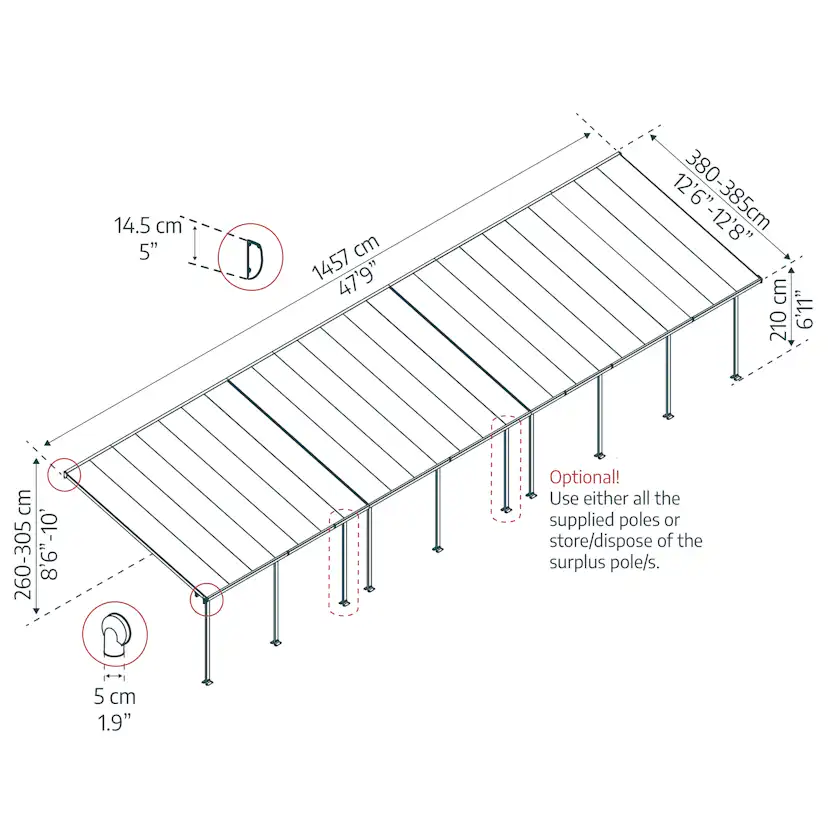 Terrasstak Canopia By Palram Feria 4 x 14,56