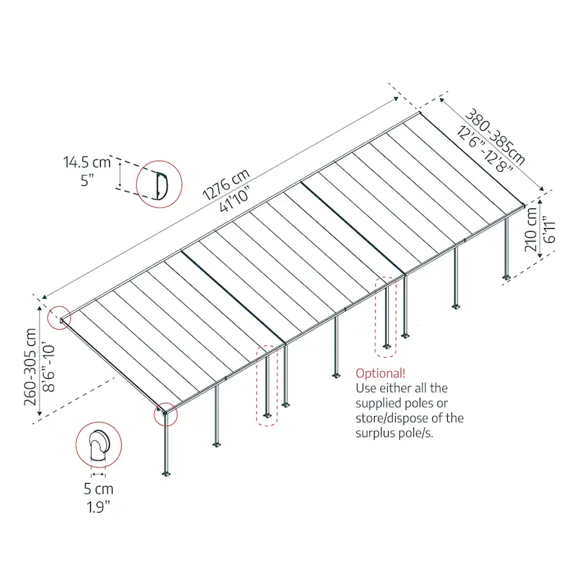 Terrasstak Canopia By Palram Feria 4 x 12,76