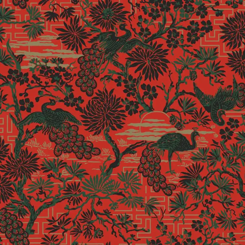 Mönstrad Tapet Duro Brunnsgatan Classic Paper Exotiska Motiv