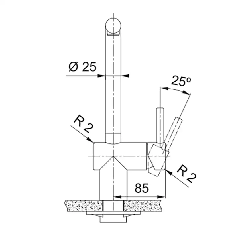 Köksblandare Franke Atlas Neo Med Fast Pip och Laminar flow