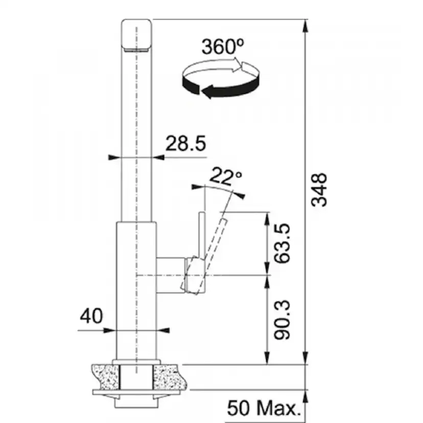 Köksblandare Franke Mythos Med Fast Pip och Laminar flow