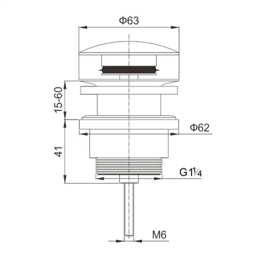 Bottenventil Lavabo Universal Pop-up