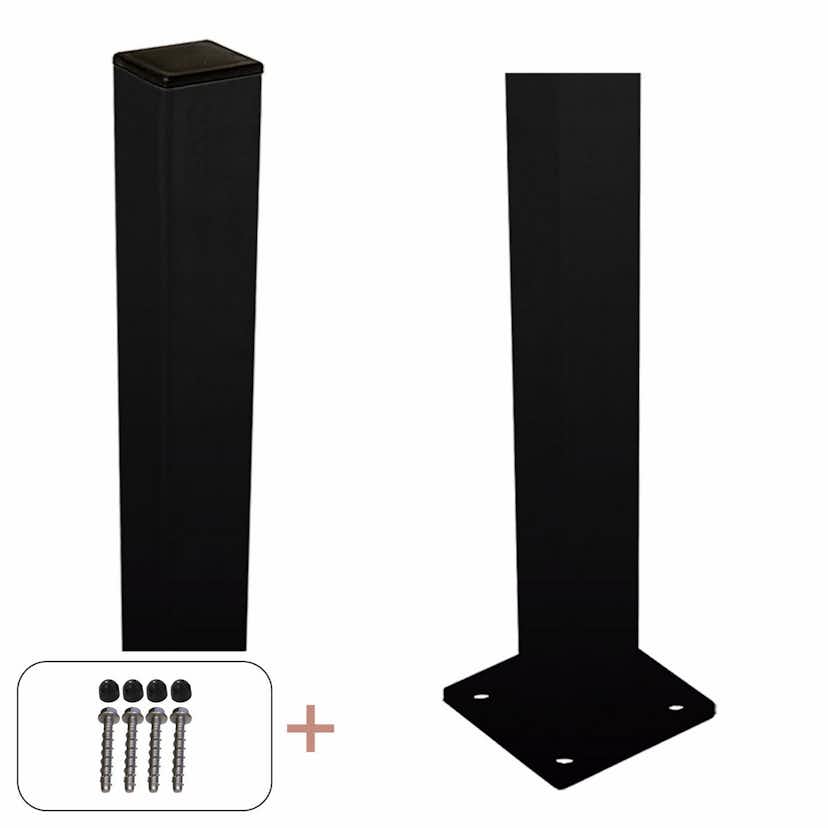 Stålstolpe PLUS Med Fot Svart