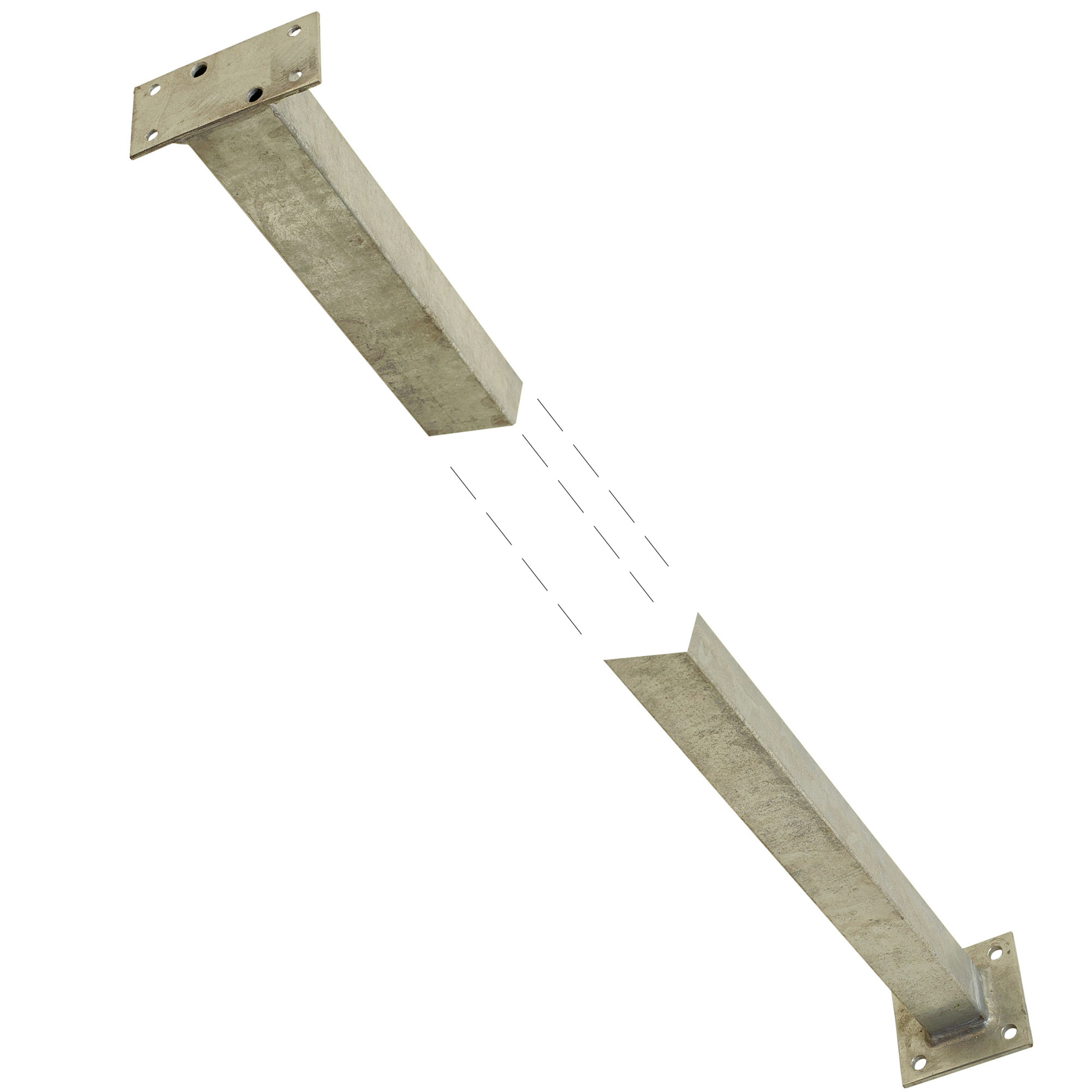 Stålstolpe PLUS för Räcke 45x45 Varmgalvaniserad