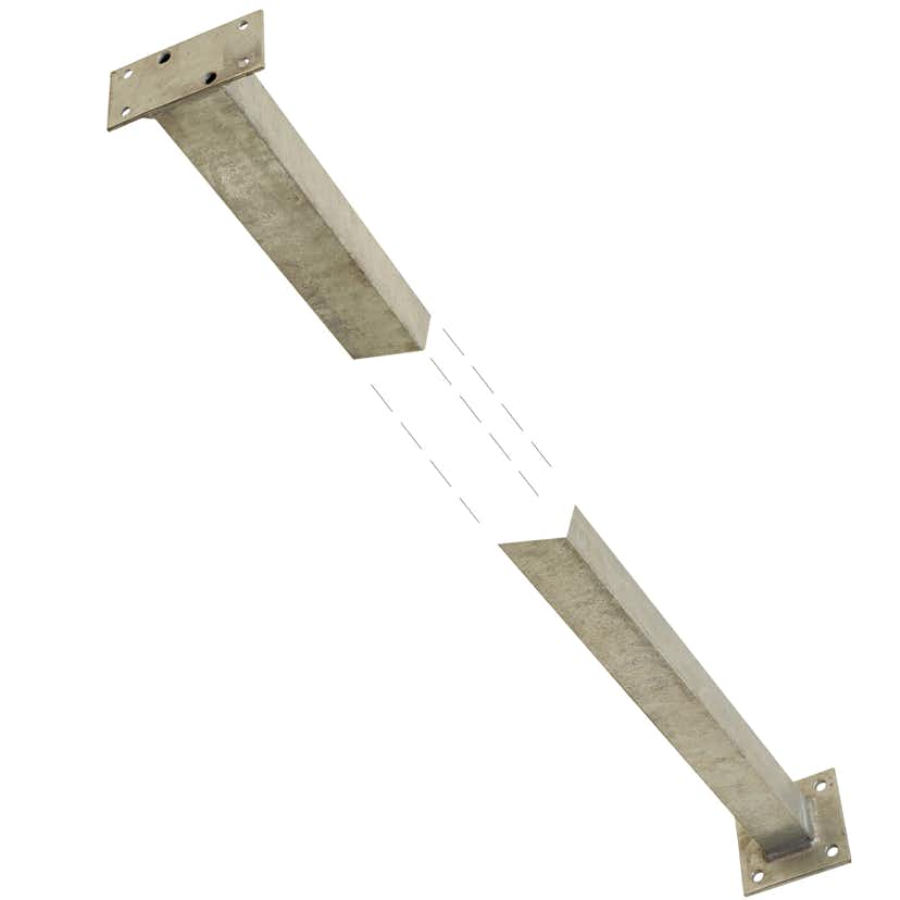 Stålstolpe PLUS för Räcke 45x45 Varmgalvaniserad