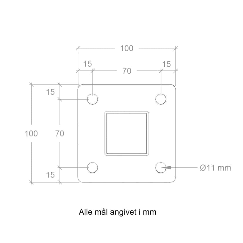 Stålstolpe PLUS Hörn 45x45 Varmgalvaniserad