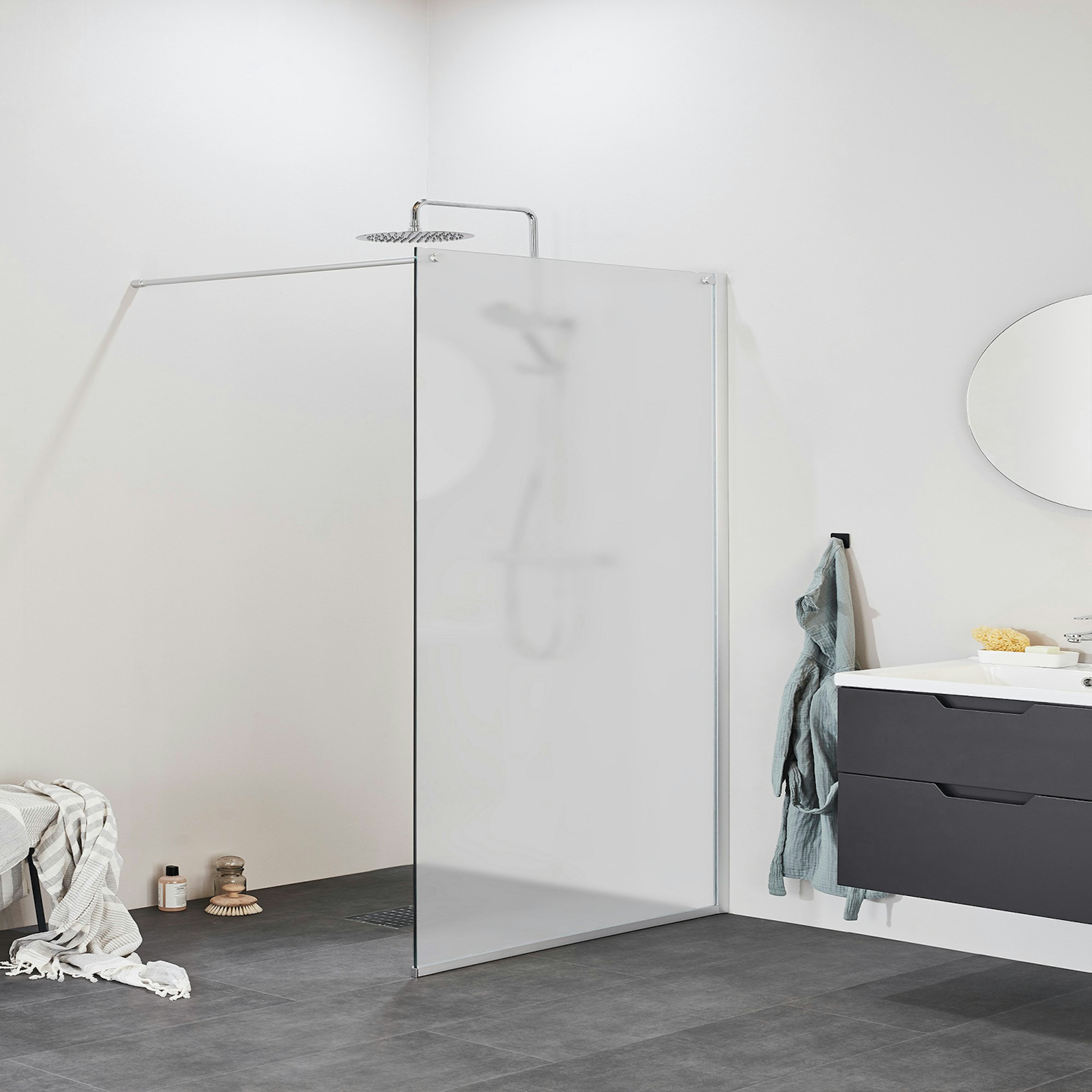 Duschvägg Noro Frost DV Frostat Glas