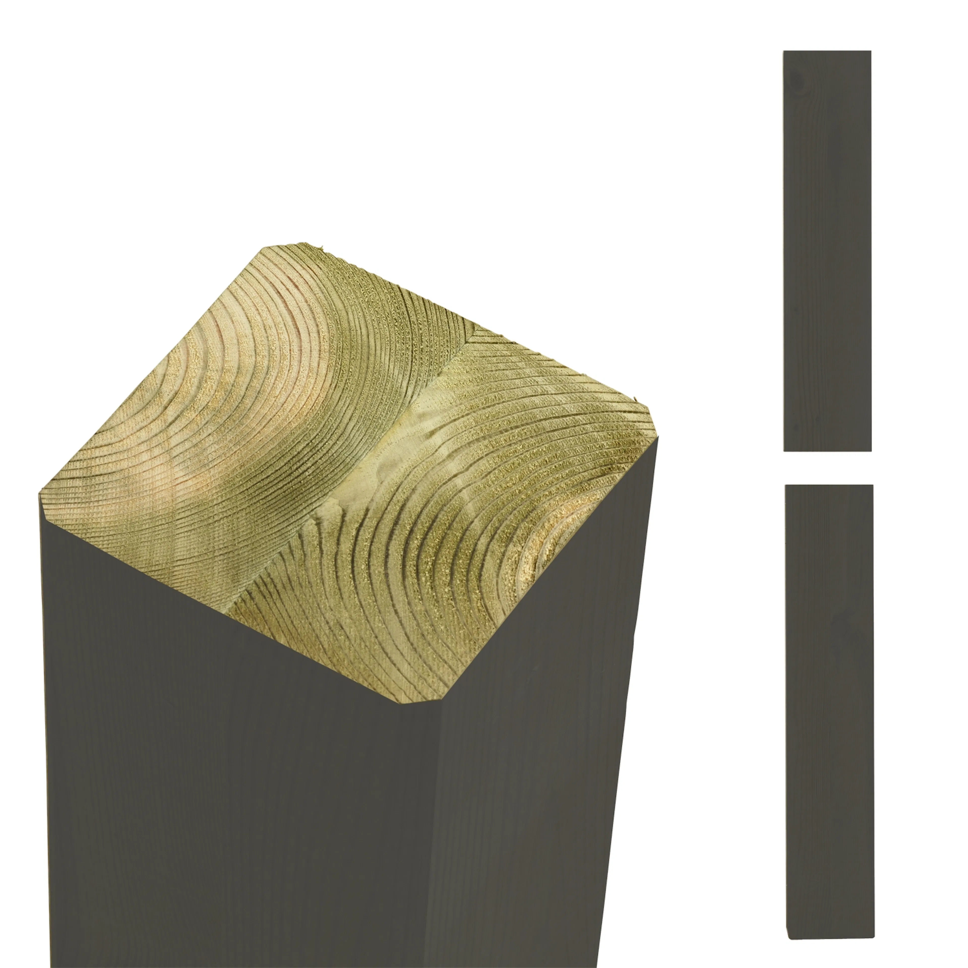 Limträstolpe PLUS Jämnt Avskuret Ändar Umbragrå