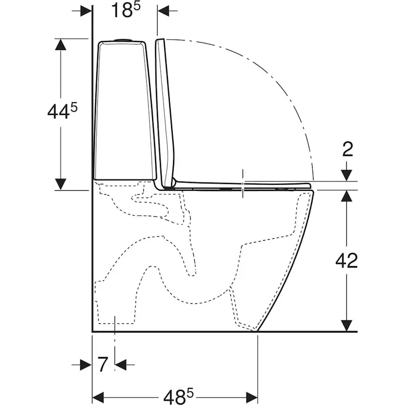 Toalettstol Ifö Vinta Art Rimfree Turboflush med WC-Lim