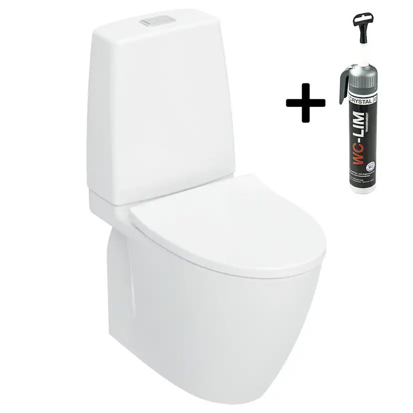 Toalettstol Ifö Vinta Art Rimfree Turboflush med WC-Lim