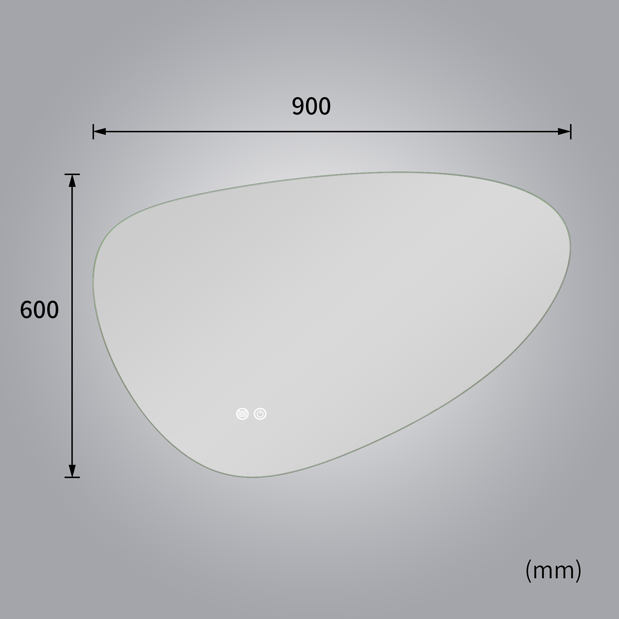 Badrumsspegel Lyfco med LED-Belysning 90x60 cm