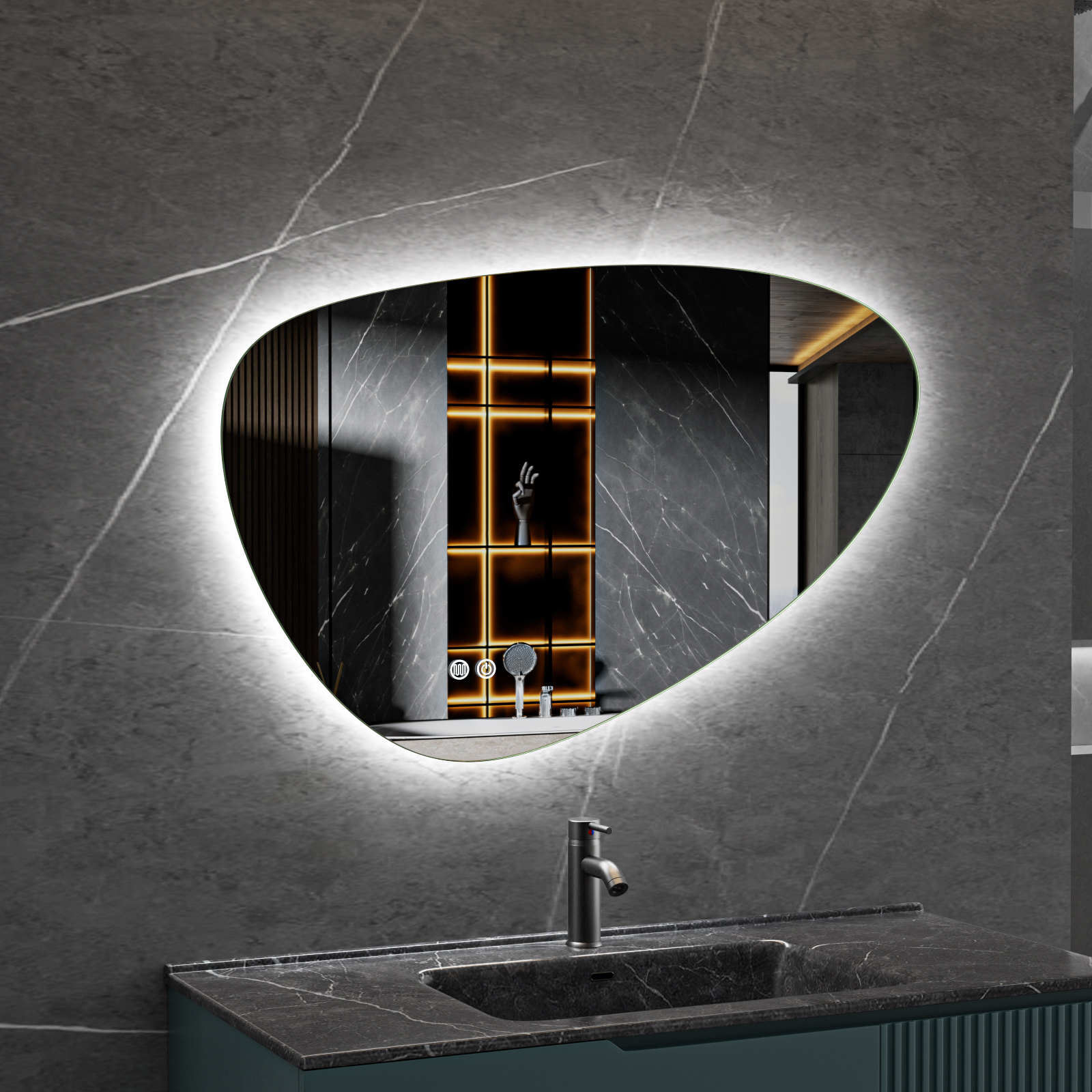 Badrumsspegel Lyfco med LED-Belysning 90x60 cm