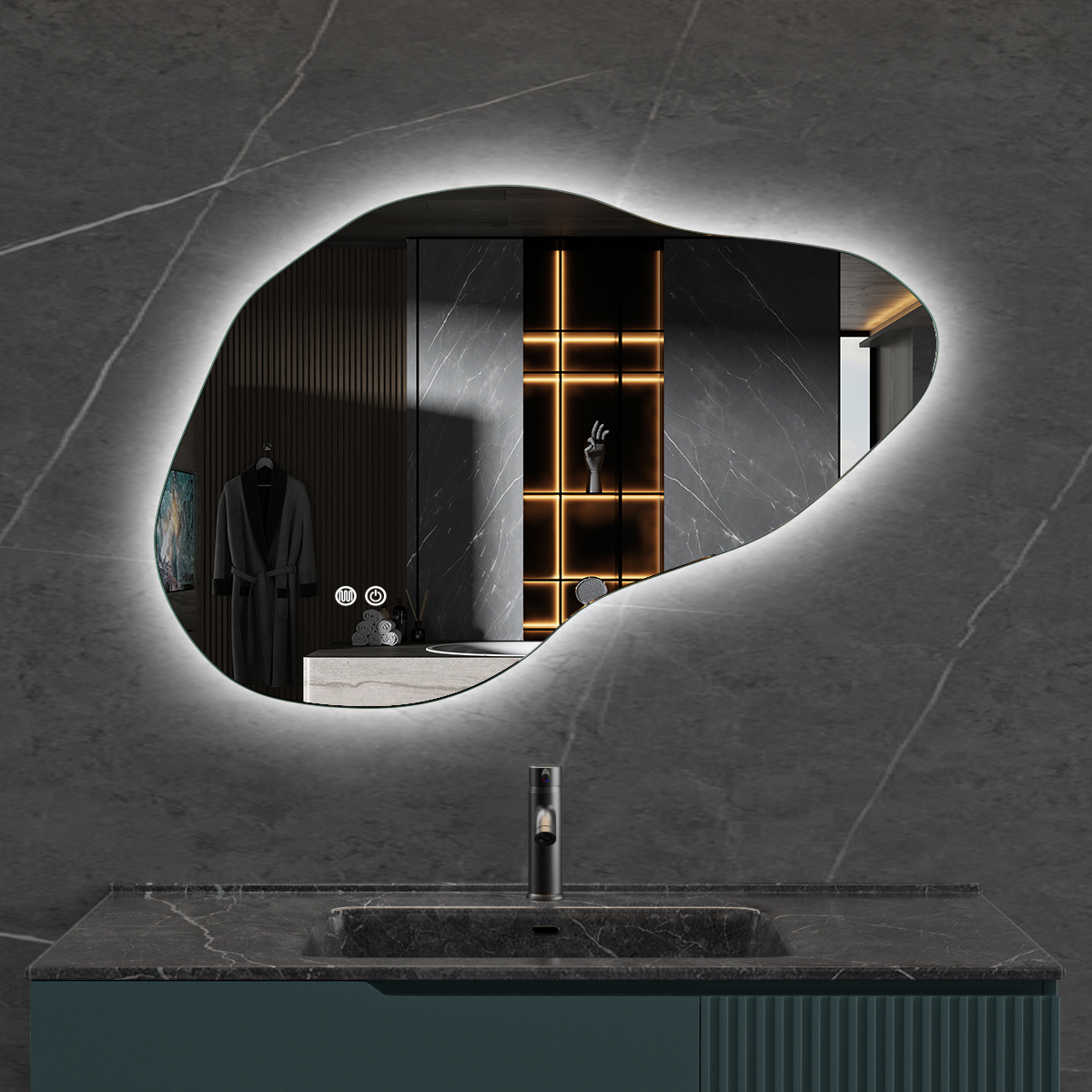 Badrumsspegel Lyfco med LED-Belysning 90x60 cm