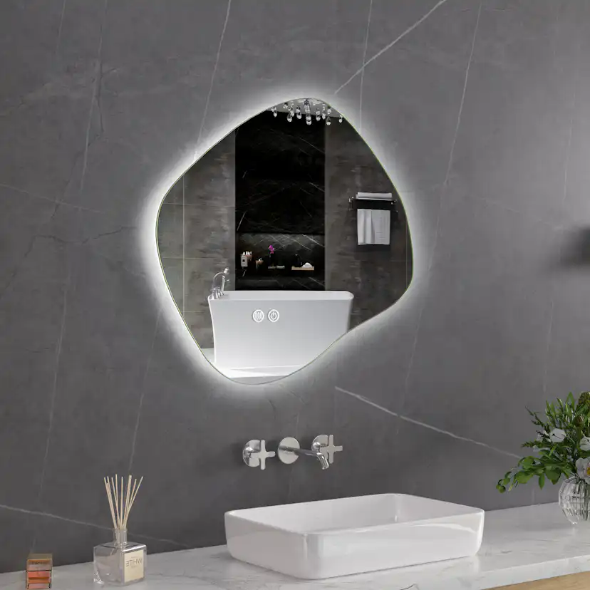 Badrumsspegel Lyfco med LED-Belysning 60x55 cm