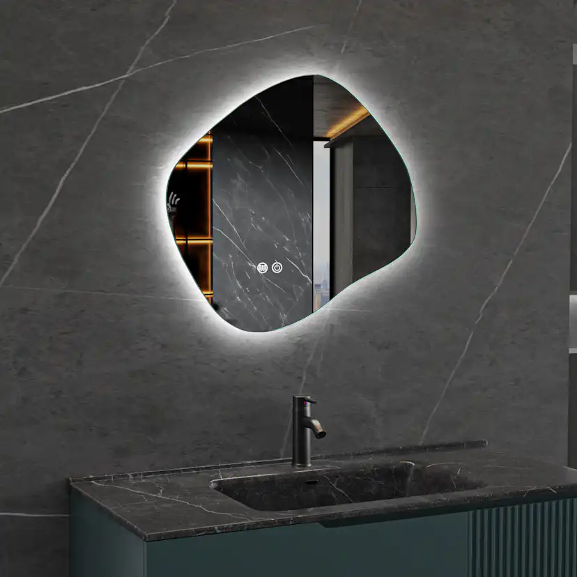 Badrumsspegel Lyfco med LED-Belysning 80x72 cm