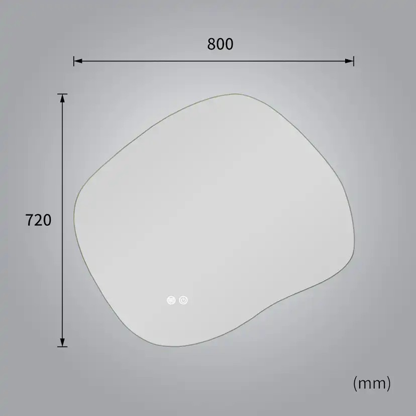 Badrumsspegel Lyfco med LED-Belysning 80x72 cm