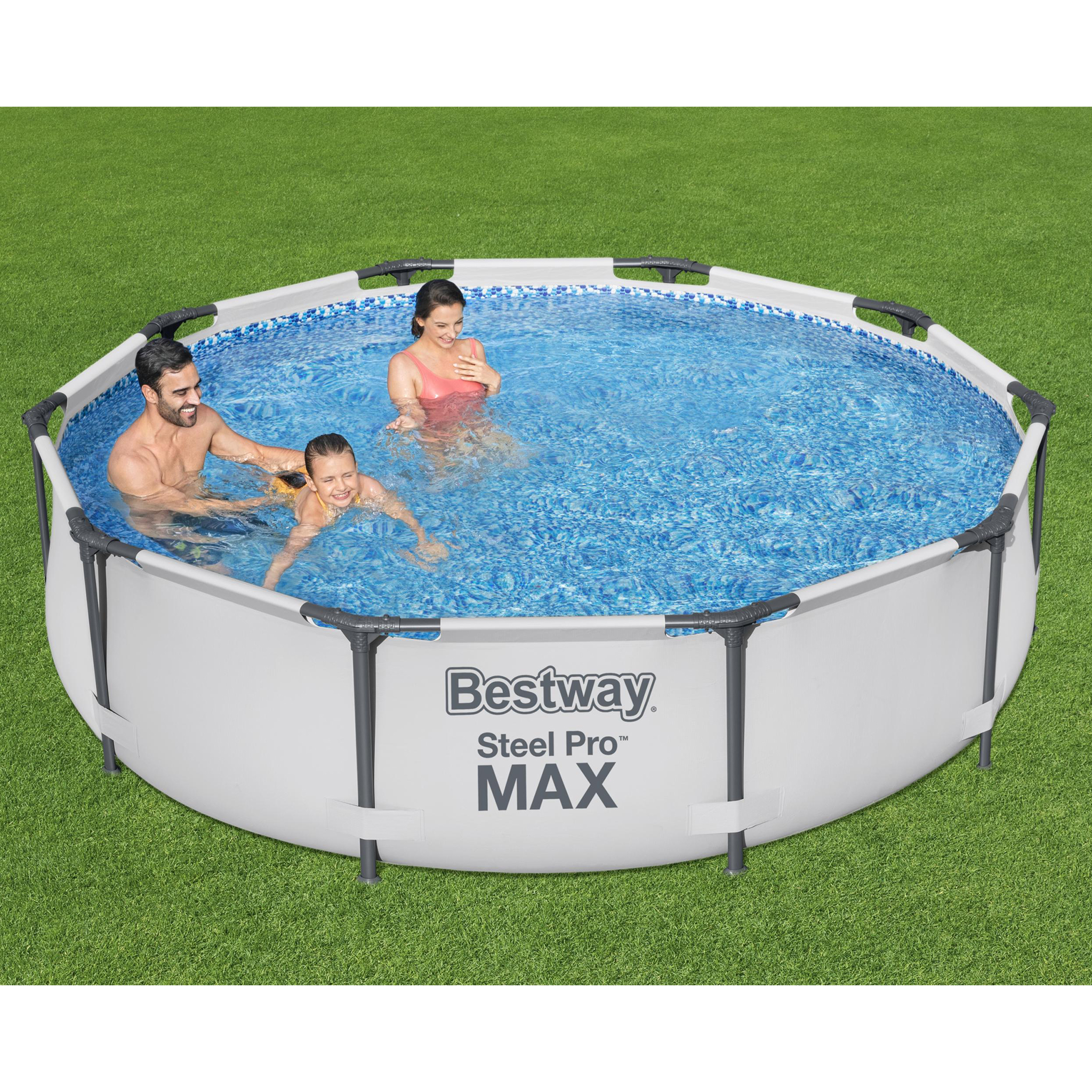 Stålramspool Bestway Steel Pro Max Ø3m Ovanmarkspool Grå