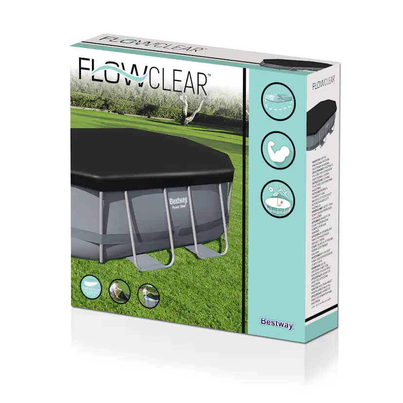 Poolöverdrag Bestway Flowclear PVC Svart 3.05 x 2 m Poolskydd