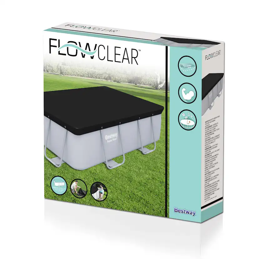 Poolöverdrag Bestway Flowclear PVC Svart 2,82 x 1,96 m Poolskydd