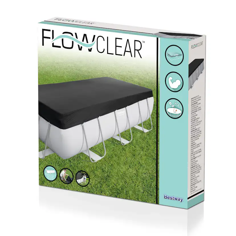 Poolöverdrag Bestway Flowclear PVC Svart 4,12 x 2,01 m Poolskydd