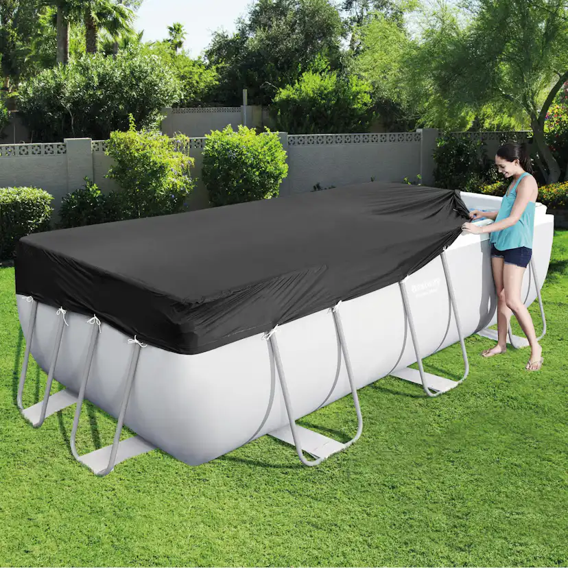 Poolöverdrag Bestway Flowclear PVC Svart 4,12 x 2,01 m Poolskydd