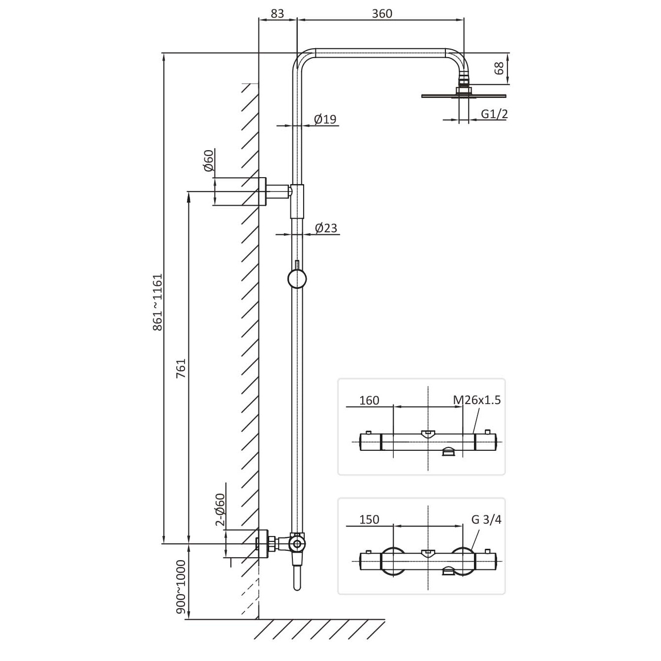 Blandarpaket Hafa Fine Ø300
