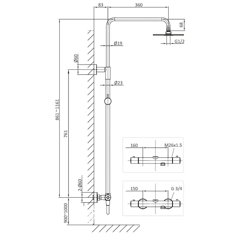 Blandarpaket Hafa Fine Ø300