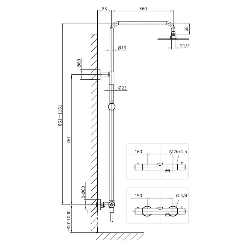 Blandarpaket Hafa Fine Ø300