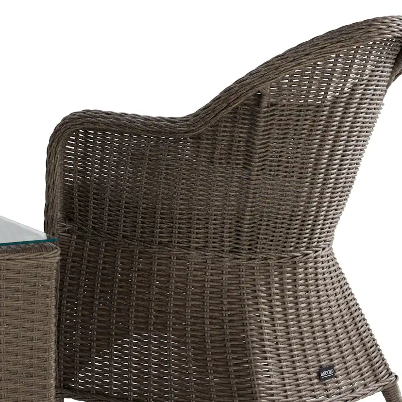 Cafégrupp deNoord Marcus Caféset med 2 Light Fåtöljer i Konstrotting m Dyna