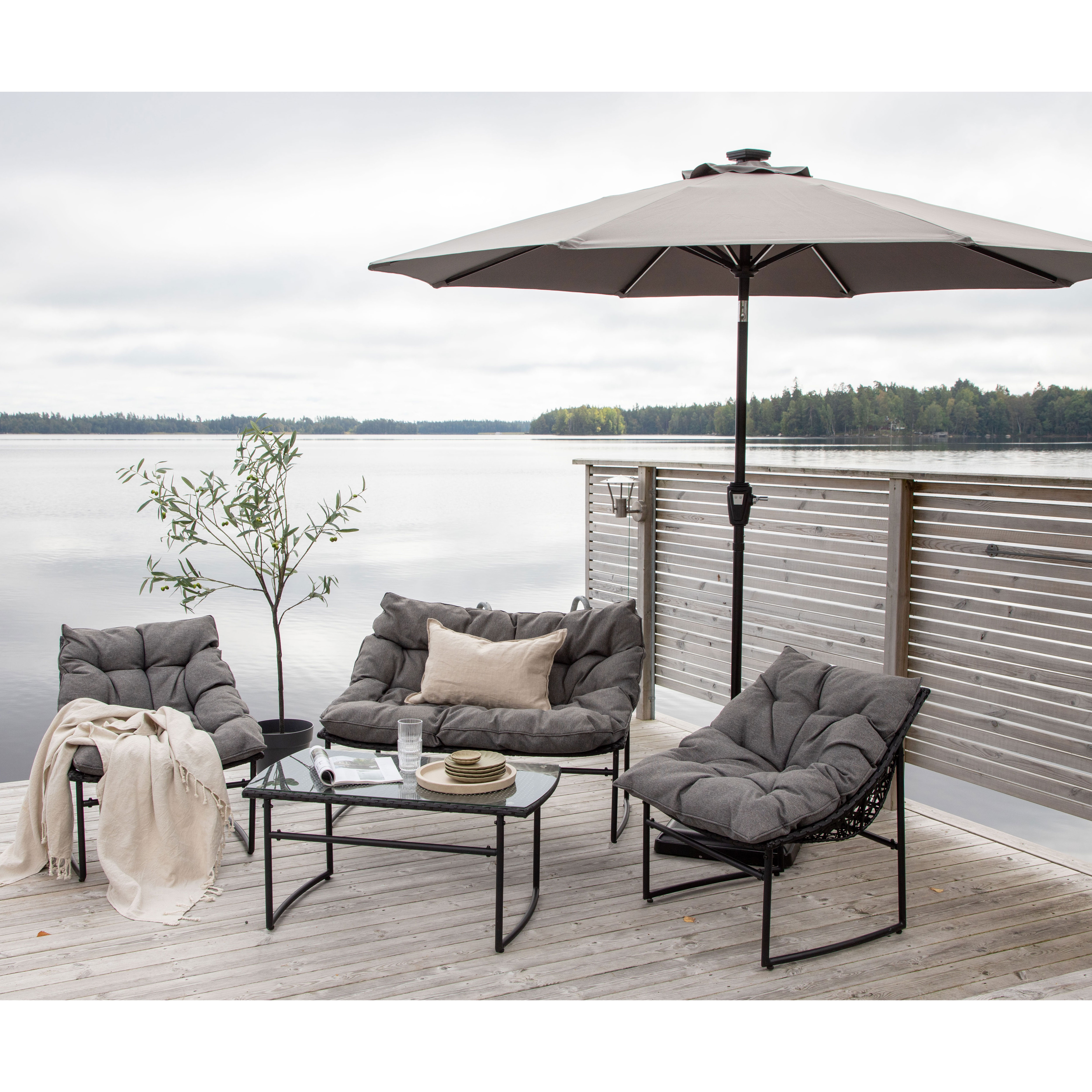 Parasoll Venture Home Sudan med LED-belysning och Tilt