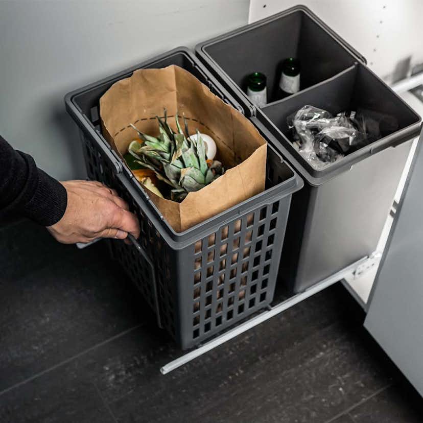 Källsorteringskärhållare Beslag Design Select Basic Eco Mörkgrå