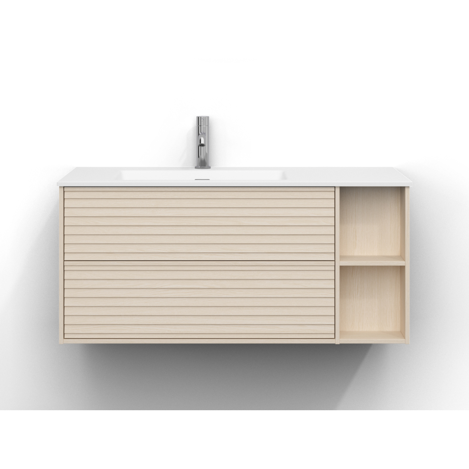 Tvättställsskåp Svedbergs Epos 100x45 med 2 Lådor och 2 Öppna Hyllor