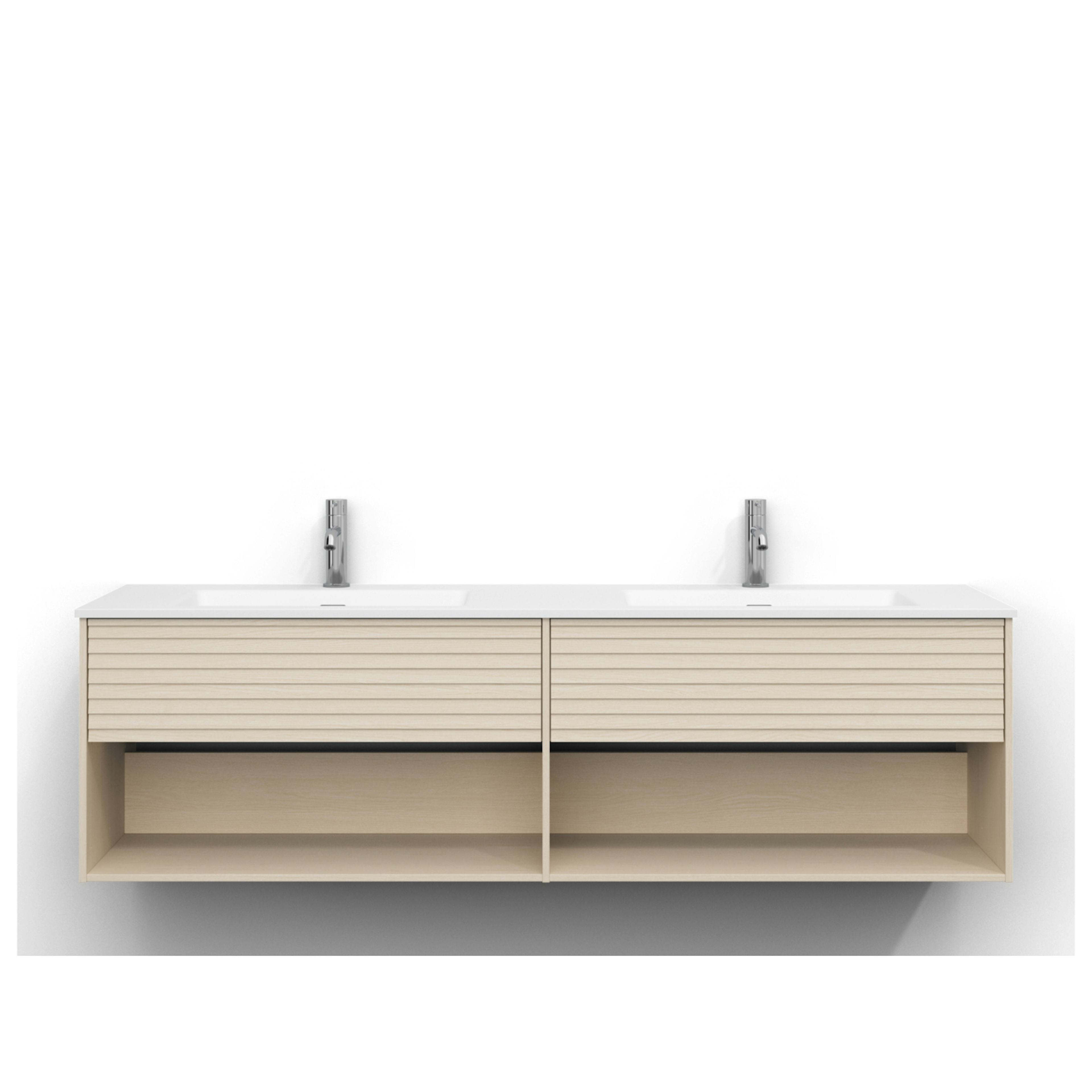 Tvättställsskåp Svedbergs Epos 160x45 med 1+1 Lådor