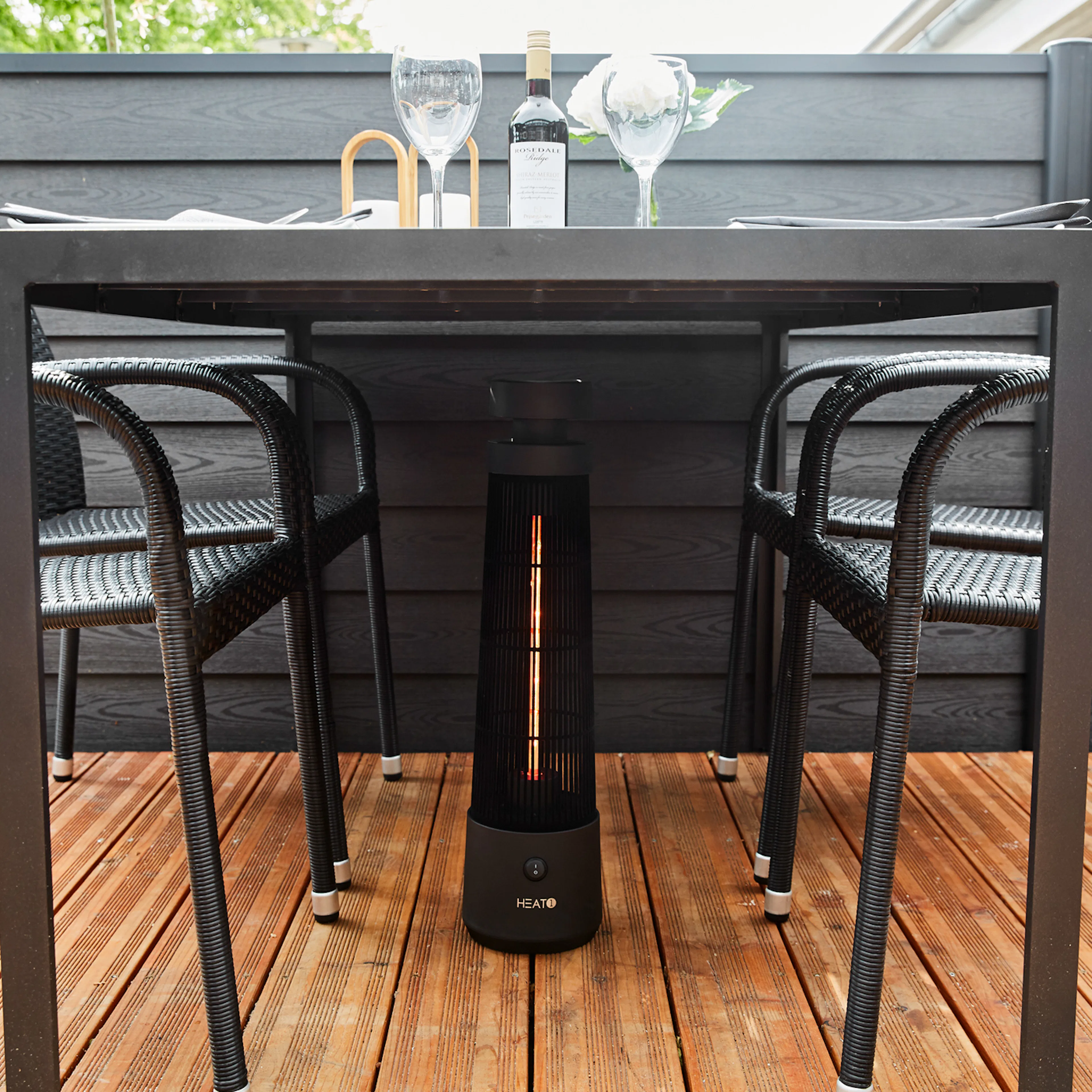 Terrassvärmare HEAT1 ECO High-line Golvmodell 1200W Svart