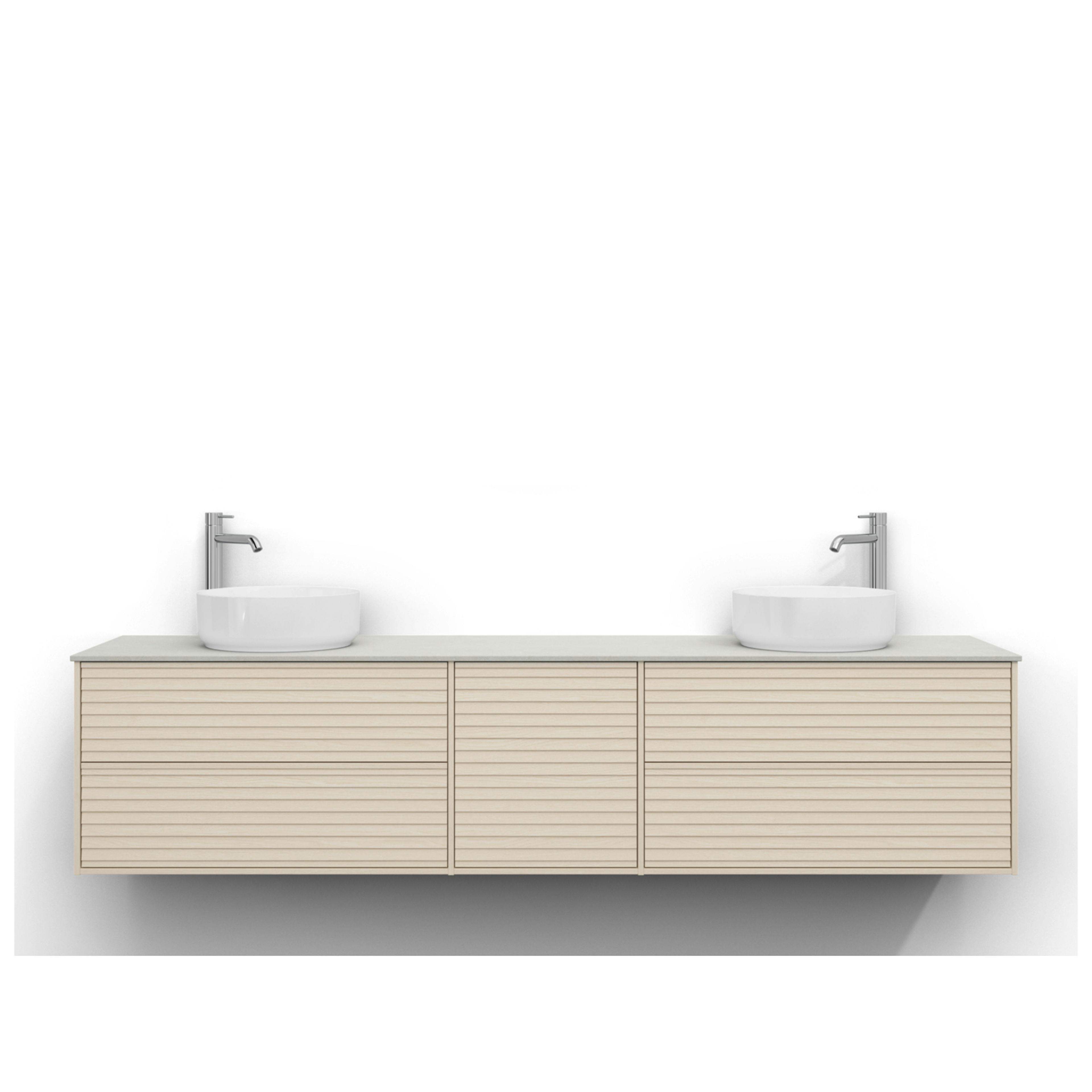 Tvättställsskåp Svedbergs Epos 200x45 med 2+1+2 Lådor