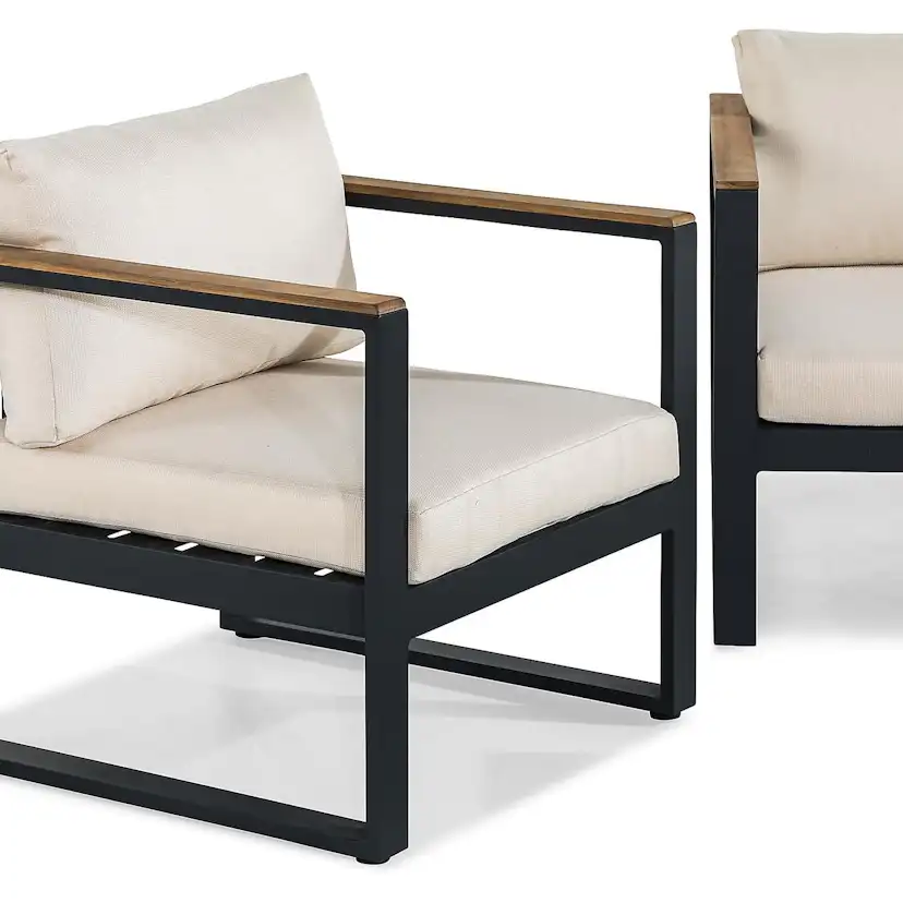 Loungegrupp deNoord Aspvik Soffgrupp Svart med Beige dynor