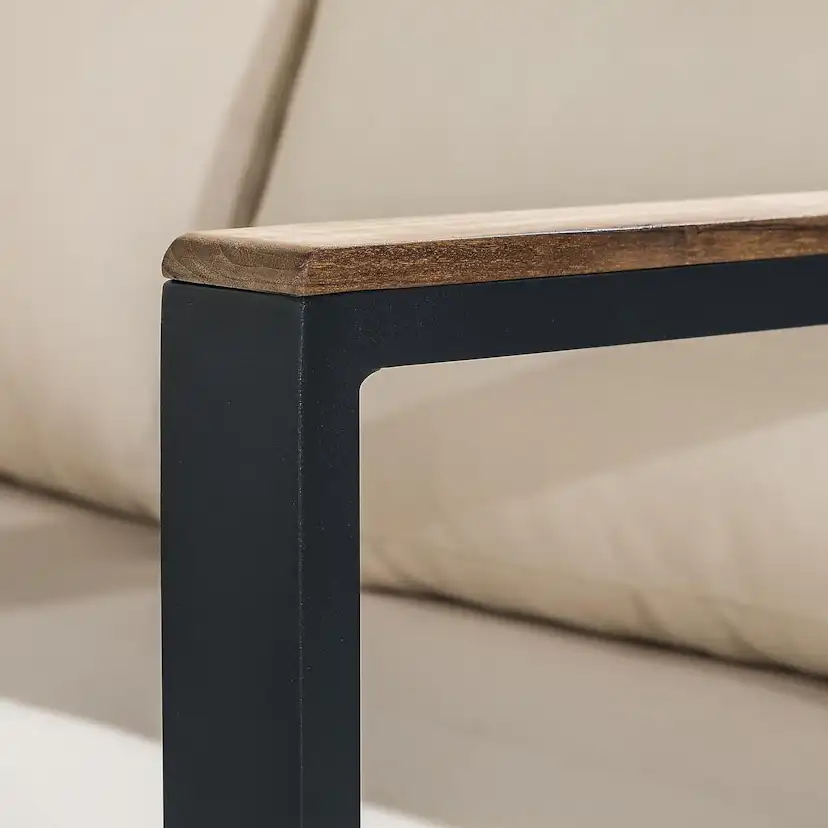 Loungegrupp deNoord Aspvik Soffgrupp Svart med Beige dynor