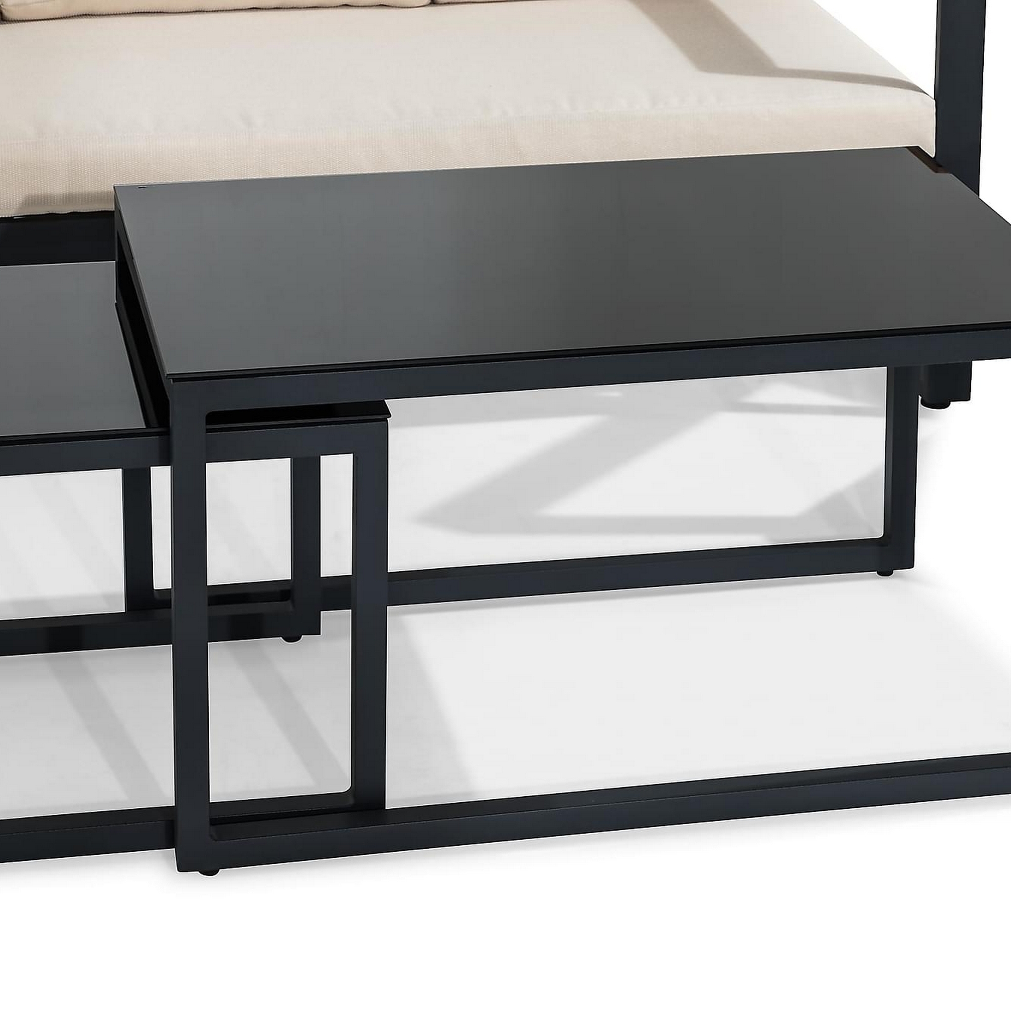 Loungegrupp deNoord Aspvik Soffgrupp Svart med Beige dynor