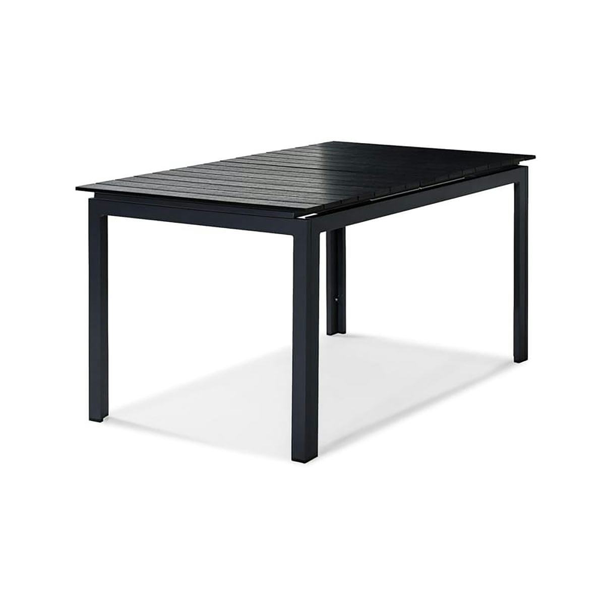 Trädgårdsbord Comfort Garden Tunis, Svart Förlängningsbart Utebord 90x160-220 cm i Aluminium/Aintwood