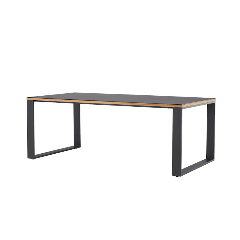 Trädgårdsbord deNoord Aspvik Matbord 100x200 cm Svart