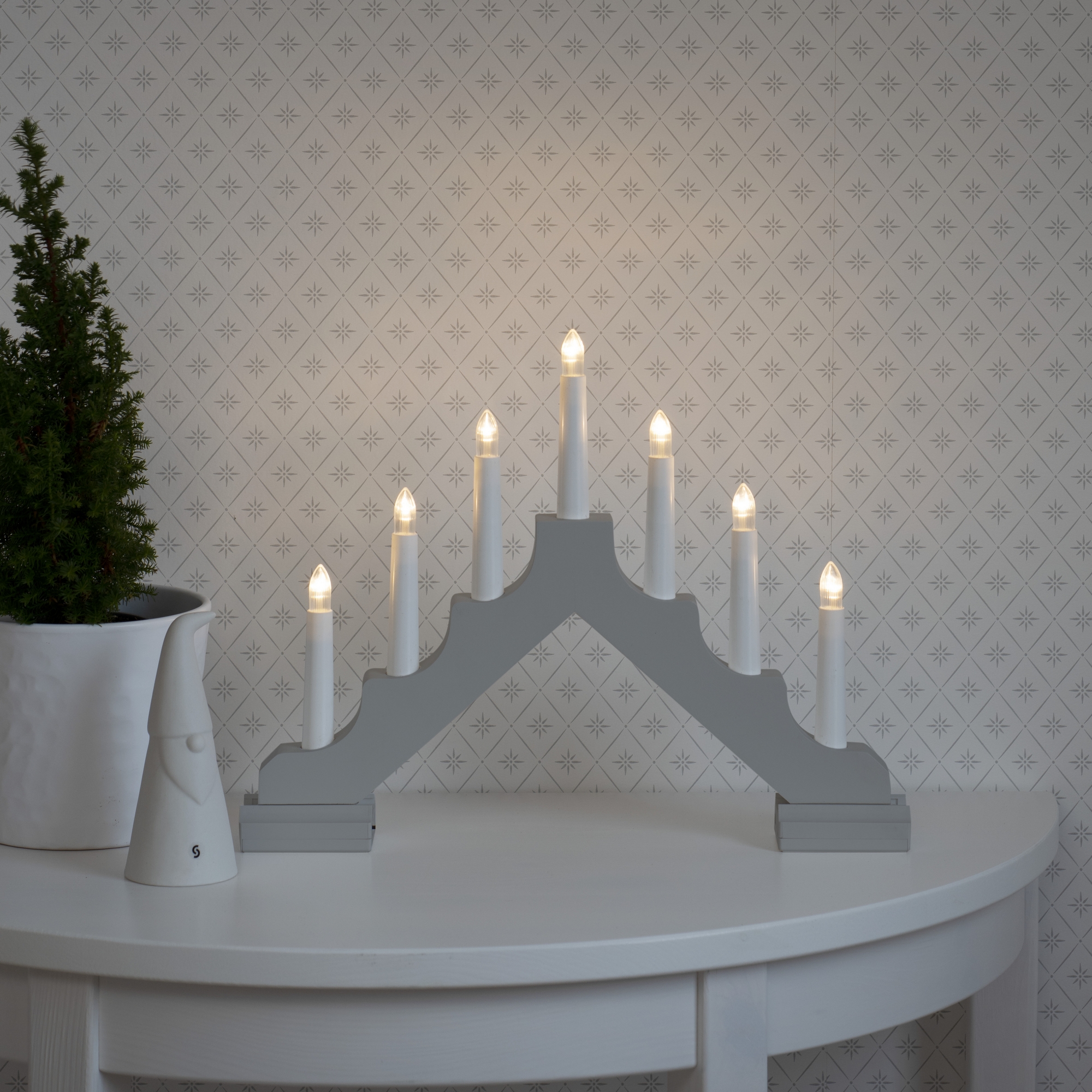 Adventsljusstake Gnosjö Konstsmide 7 L Trä B/O